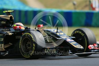 World © Octane Photographic Ltd. Lotus F1 Team E23 Hybrid – Pastor Maldonado. Friday 24th July 2015, F1 Hungarian GP Practice 2, Hungaroring, Hungary. Digital Ref: 1348LB1D9005