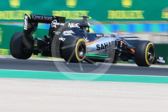 World © Octane Photographic Ltd. Sahara Force India VJM08B – Sergio Perez. Saturday 25th July 2015, F1 Hungarian GP Practice 3, Hungaroring, Hungary. Digital Ref: 1352CB7D8387