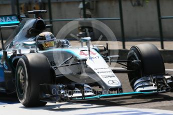 World © Octane Photographic Ltd. Mercedes AMG Petronas F1 W06 Hybrid – Lewis Hamilton. Saturday 25th July 2015, F1 Hungarian GP Practice 3, Hungaroring, Hungary. Digital Ref: 1352LB1D0375