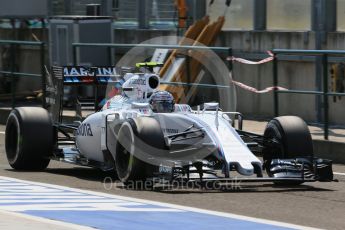 World © Octane Photographic Ltd. Williams Martini Racing FW37 – Valtteri Bottas. Saturday 25th July 2015, F1 Hungarian GP Practice 3, Hungaroring, Hungary. Digital Ref: 1352LB1D0455