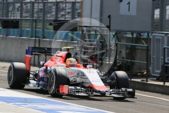 World © Octane Photographic Ltd. Manor Marussia F1 Team MR03B – Roberto Merhi. Saturday 25th July 2015, F1 Hungarian GP Practice 3, Hungaroring, Hungary. Digital Ref: 1352LB1D0528