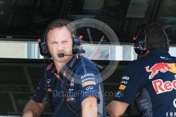 World © Octane Photographic Ltd. Infiniti Red Bull Racing - Christian Horner. Saturday 25th July 2015, F1 Hungarian GP Practice 3, Hungaroring, Hungary. Digital Ref: 1352LB1D0569