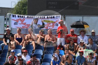 World © Octane Photographic Ltd. Jan Magnussen fans. Saturday 25th July 2015, F1 Hungarian GP Practice 3, Hungaroring, Hungary. Digital Ref: 1352LB1D9939