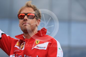 World © Octane Photographic Ltd. Scuderia Ferrari SF15-T– Sebastian Vettel. Sunday 26th July 2015, F1 Hungarian GP - Drivers Parade, Hungaroring, Hungary. Digital Ref: 1359LB1D2234