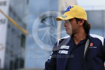 World © Octane Photographic Ltd. Sauber F1 Team C34-Ferrari – Felipe Nasr. Sunday 26th July 2015, F1 Hungarian GP - Drivers Parade, Hungaroring, Hungary. Digital Ref: 1359LB1D2248