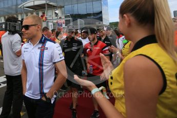 World © Octane Photographic Ltd. Williams Martini Racing FW37 – Valtteri Bottas. Sunday 26th July 2015, F1 Hungarian GP Drivers Parade, Hungaroring, Hungary. Digital Ref: 1359LB5D1922