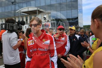 World © Octane Photographic Ltd. Scuderia Ferrari SF15-T– Sebastian Vettel. Sunday 26th July 2015, F1 Hungarian GP - Drivers Parade, Hungaroring, Hungary. Digital Ref: 1359LB5D1939