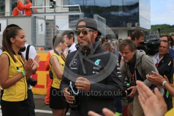 World © Octane Photographic Ltd. Mercedes AMG Petronas F1 W06 Hybrid – Lewis Hamilton. Sunday 26th July 2015, F1 Hungarian GP - Drivers Parade, Hungaroring, Hungary. Digital Ref: 1359LB5D1959