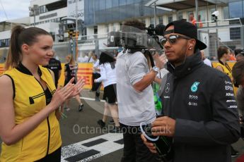 World © Octane Photographic Ltd. Mercedes AMG Petronas F1 W06 Hybrid – Lewis Hamilton. Sunday 26th July 2015, F1 Hungarian GP - Drivers Parade, Hungaroring, Hungary. Digital Ref: 1359LB5D1964