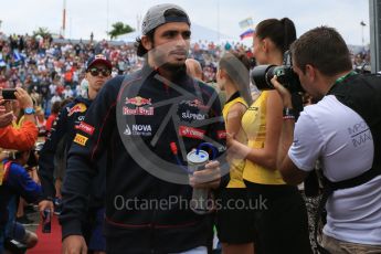 World © Octane Photographic Ltd. Scuderia Toro Rosso STR10 – Carlos Sainz Jnr. Sunday 26th July 2015, F1 Hungarian GP - Drivers Parade, Hungaroring, Hungary. Digital Ref: 1359LB5D2012