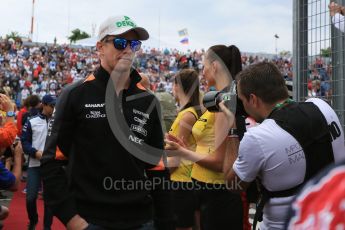 World © Octane Photographic Ltd. Sahara Force India VJM08B – Nico Hulkenberg. Sunday 26th July 2015, F1 Hungarian GP - Drivers Parade, Hungaroring, Hungary. Digital Ref: 1359LB5D2019
