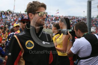 World © Octane Photographic Ltd. Lotus F1 Team E23 Hybrid – Romain Grosjean. Sunday 26th July 2015, F1 Hungarian GP - Drivers Parade, Hungaroring, Hungary. Digital Ref: 1359LB5D2045