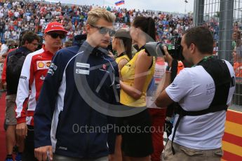 World © Octane Photographic Ltd. Sauber F1 Team C34-Ferrari – Marcus Ericsson. Sunday 26th July 2015, F1 Hungarian GP - Drivers Parade, Hungaroring, Hungary. Digital Ref: 1359LB5D2066