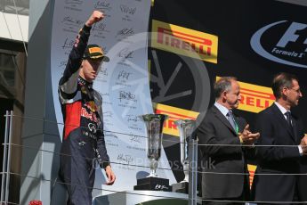World © Octane Photographic Ltd. Infiniti Red Bull Racing RB11 – Daniil Kvyat. Sunday 26th July 2015, F1 Hungarian GP Race - Podium, Hungaroring, Hungary. Digital Ref: 1361LB1D2728