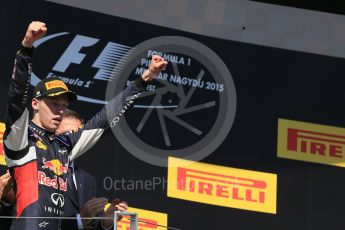 World © Octane Photographic Ltd. Infiniti Red Bull Racing RB11 – Daniil Kvyat. Sunday 26th July 2015, F1 Hungarian GP Race - Podium, Hungaroring, Hungary. Digital Ref: 1361LB1D2740