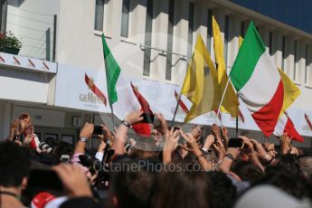 World © Octane Photographic Ltd. Scuderia Ferrari team. Sunday 26th July 2015, F1 Hungarian GP Race - Podium, Hungaroring, Hungary. Digital Ref: 1361LB1D2805