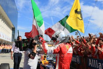 World © Octane Photographic Ltd. Scuderia Ferrari SF15-T– Sebastian Vettel. Sunday 26th July 2015, F1 Hungarian GP Race - Podium, Hungaroring, Hungary. Digital Ref: 1361LB5D2249