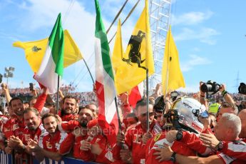 World © Octane Photographic Ltd. Scuderia Ferrari SF15-T– Sebastian Vettel. Sunday 26th July 2015, F1 Hungarian GP Race - Podium, Hungaroring, Hungary. Digital Ref: 1361LB5D2300