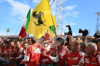 World © Octane Photographic Ltd. Scuderia Ferrari SF15-T– Sebastian Vettel. Sunday 26th July 2015, F1 Hungarian GP Race - Podium, Hungaroring, Hungary. Digital Ref: 1361LB5D2335