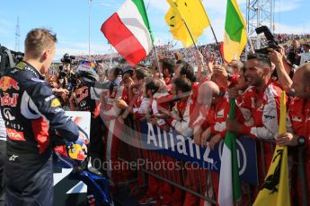 World © Octane Photographic Ltd. Scuderia Ferrari SF15-T– Sebastian Vettel, Infiniti Red Bull Racing RB11 – Daniil Kvyat and Daniel Ricciardo. Sunday 26th July 2015, F1 Hungarian GP Race - Podium, Hungaroring, Hungary. Digital Ref: 1361LB5D2357