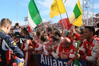 World © Octane Photographic Ltd. Scuderia Ferrari SF15-T– Sebastian Vettel, Infiniti Red Bull Racing RB11 – Daniil Kvyat and Daniel Ricciardo. Sunday 26th July 2015, F1 Hungarian GP Race - Podium, Hungaroring, Hungary. Digital Ref: 1361LB5D2362