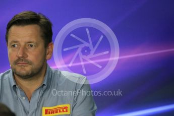 World © Octane Photographic Ltd. FIA Team Personnel Press Conference. Friday 24th July 2015, F1 Hungarian GP, Hungaroring, Hungary. Paul Hembrey – Pirelli Motorsport Director. Digital Ref: 1351LB1D9183