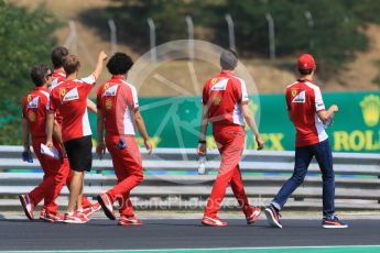 World © Octane Photographic Ltd. Scuderia Ferrari SF15-T– Sebastian Vettel and Esteban Gutierrez. Thursday 23rd July 2015, F1 Hungarian GP track walk, Hungaroring, Hungary. Digital Ref: 1343CB7D7834