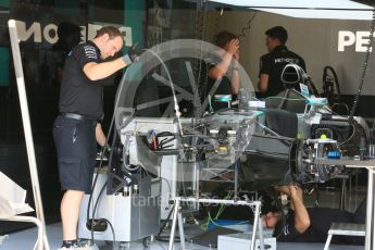 World © Octane Photographic Ltd. Mercedes AMG Petronas F1 W06 Hybrid. Thursday 23rd July 2015, F1 Hungarian GP Pitlane, Hungaroring, Hungary. Digital Ref: 1343LB5D0002