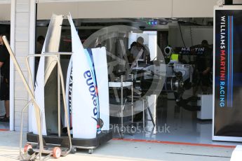 World © Octane Photographic Ltd. Williams Martini Racing FW37. Thursday 23rd July 2015, F1 Hungarian GP Pitlane, Hungaroring, Hungary. Digital Ref: 1343LB5D0028