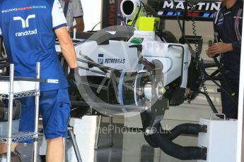 World © Octane Photographic Ltd. Williams Martini Racing FW37. Thursday 23rd July 2015, F1 Hungarian GP Pitlane, Hungaroring, Hungary. Digital Ref: 1343LB5D0030