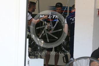 World © Octane Photographic Ltd. Williams Martini Racing FW37. Thursday 23rd July 2015, F1 Hungarian GP Pitlane, Hungaroring, Hungary. Digital Ref: 1343LB5D0034