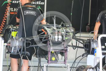 World © Octane Photographic Ltd. Sahara Force India VJM08B. Thursday 23rd July 2015, F1 Hungarian GP Pitlane, Hungaroring, Hungary. Digital Ref: 1343LB5D0081