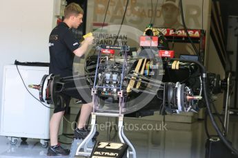 World © Octane Photographic Ltd. Lotus F1 Team E23 Hybrid – Pastor Maldonado. Thursday 23rd July 2015, F1 Hungarian GP Pitlane, Hungaroring, Hungary. Digital Ref: 1343LB5D0109