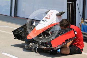 World © Octane Photographic Ltd. Manor Marussia F1 Team MR03B. Thursday 23rd July 2015, F1 Hungarian GP Pitlane, Hungaroring, Hungary. Digital Ref: 1343LB5D0139