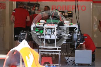 World © Octane Photographic Ltd. Manor Marussia F1 Team MR03B – Roberto Merhi. Thursday 23rd July 2015, F1 Hungarian GP Pitlane, Hungaroring, Hungary. Digital Ref: 1343LB5D0147