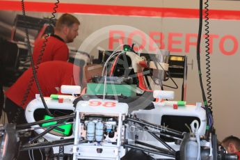 World © Octane Photographic Ltd. Manor Marussia F1 Team MR03B – Roberto Merhi. Thursday 23rd July 2015, F1 Hungarian GP Pitlane, Hungaroring, Hungary. Digital Ref: 1343LB5D0150