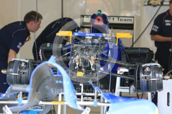 World © Octane Photographic Ltd. Sauber F1 Team C34-Ferrari – Marcus Ericsson. Thursday 23rd July 2015, F1 Hungarian GP Pitlane, Hungaroring, Hungary. Digital Ref: 1343LB5D0169