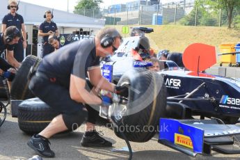 World © Octane Photographic Ltd. Friday 24th July 2015. Daiko Team Lazarus pitstop practice. GP2 Practice Session – Hungaroring, Hungary. Digital Ref. : 1347CB1L4651