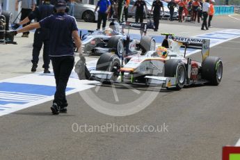 World © Octane Photographic Ltd. Friday 24th July 2015. Campos Racing – Rio Haryanto and Russian Time – Mitch Evans. GP2 Practice Session – Hungaroring, Hungary. Digital Ref. : 1347CB1L5130