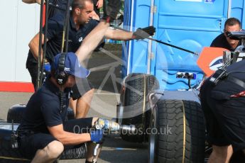 World © Octane Photographic Ltd. Friday 24th July 2015. Daiko Team Lazarus pitstop practice. GP2 Practice Session – Hungaroring, Hungary. Digital Ref. : 1347CB7D7912