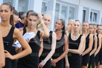 World © Octane Photographic Ltd. Saturday 25th July 2015. Grid girls. GP2 Race 1 – Hungaroring, Hungary. Digital Ref. : 1354CB1L6426