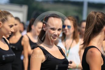 World © Octane Photographic Ltd. Saturday 25th July 2015. Grid girls. GP2 Race 1 – Hungaroring, Hungary. Digital Ref. : 1354CB1L6435