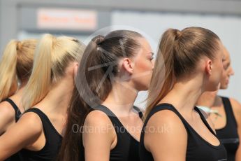 World © Octane Photographic Ltd. Saturday 25th July 2015. Grid girls. GP2 Race 1 – Hungaroring, Hungary. Digital Ref. : 1354CB1L6438