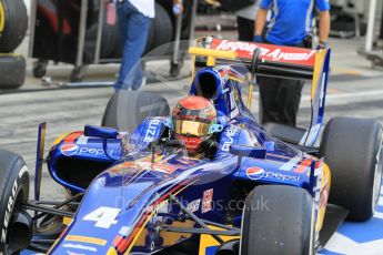 World © Octane Photographic Ltd. Saturday 25th July 2015. Carlin – Sean Gelael. GP2 Race 1 – Hungaroring, Hungary. Digital Ref. : 1354CB1L6518