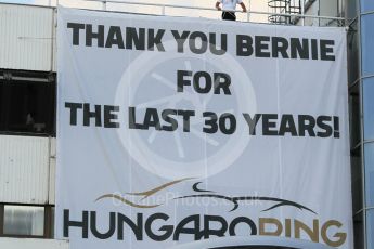 World © Octane Photographic Ltd. Saturday 25th July 2015. Thank you Bernie for the last 30 years. GP2 Race 1 – Hungaroring, Hungary. Digital Ref. : 1354CB1L6601