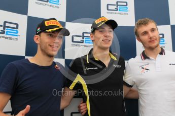 World © Octane Photographic Ltd. Saturday 25th July 2015. DAMS – Alex Lynn (1st), and Pierre Gasly (2nd) and Rapax – Sergey Sirotkin (provisional 3rd). GP2 Race 1 – Hungaroring, Hungary. Digital Ref. : 1354CB1L6862