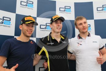 World © Octane Photographic Ltd. Saturday 25th July 2015. DAMS – Alex Lynn (1st), and Pierre Gasly (2nd) and Rapax – Sergey Sirotkin (provisional 3rd). GP2 Race 1 – Hungaroring, Hungary. Digital Ref. : 1354CB1L6876