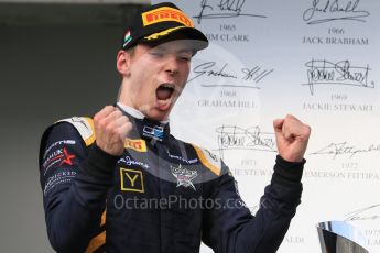 World © Octane Photographic Ltd. Saturday 25th July 2015. DAMS – Pierre Gasly (2nd). GP2 Race 1 podium – Hungaroring, Hungary. Digital Ref. : 1354CB7D8927