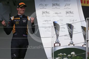 World © Octane Photographic Ltd. Saturday 25th July 2015. DAMS – Pierre Gasly (2nd). GP2 Race 1 podium – Hungaroring, Hungary. Digital Ref. : 1354LB1D1543