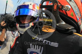 World © Octane Photographic Ltd. Saturday 25th July 2015. DAMS – Alex Lynn (1st) and Pierre Gasly (2nd). GP2 Race 1 parc ferme – Hungaroring, Hungary. Digital Ref. : 1354LW1L6744